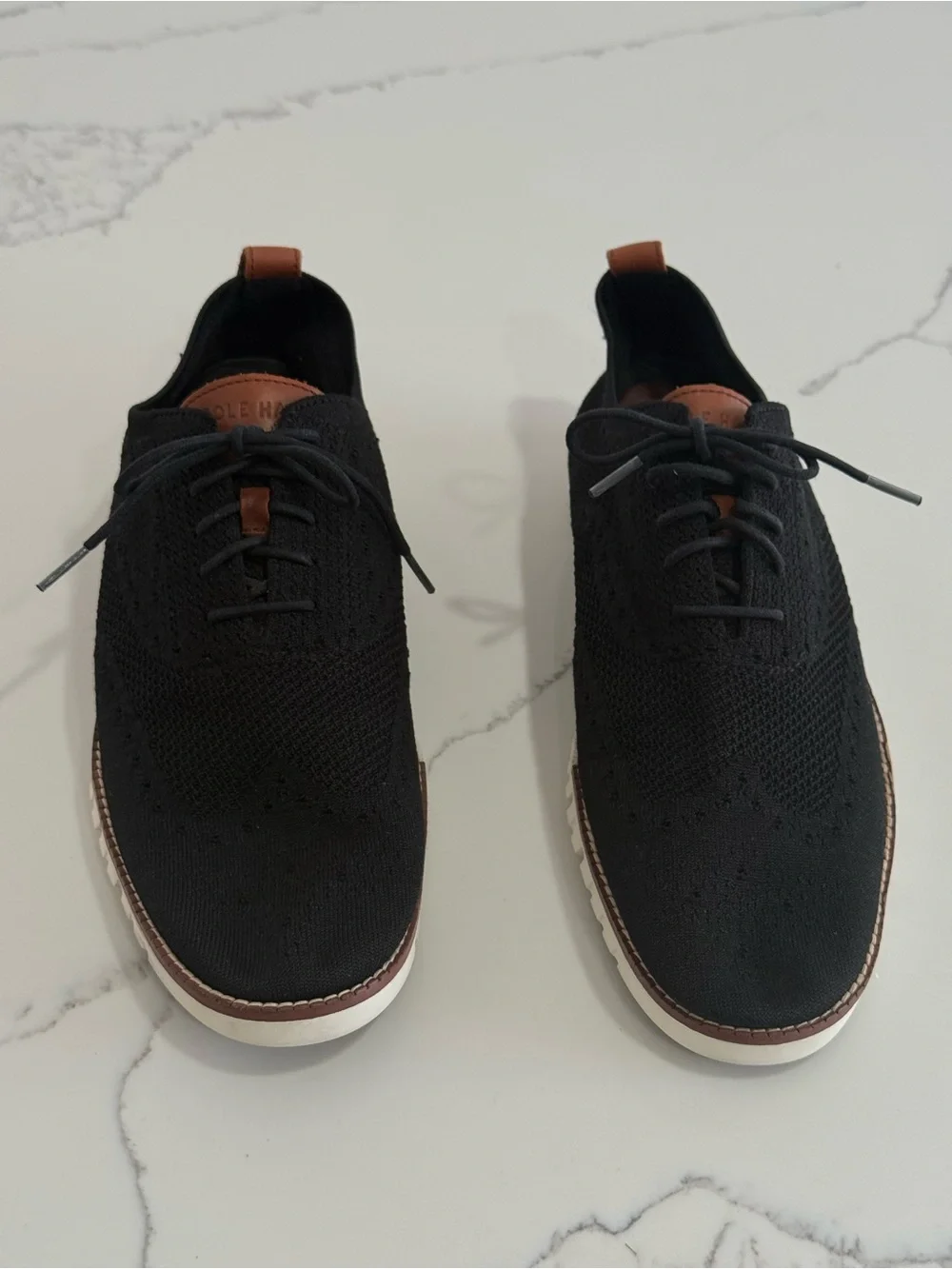 Men’s Cole Haan ZeroGrand StitchLite Wingtip Oxford Black Sz 10.5